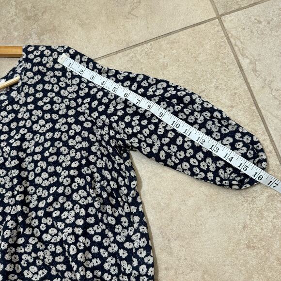 Anthropology Pins & Needles Floral Top Womens Black Flowy Boho Coquette Pretty - Picture 6 of 9